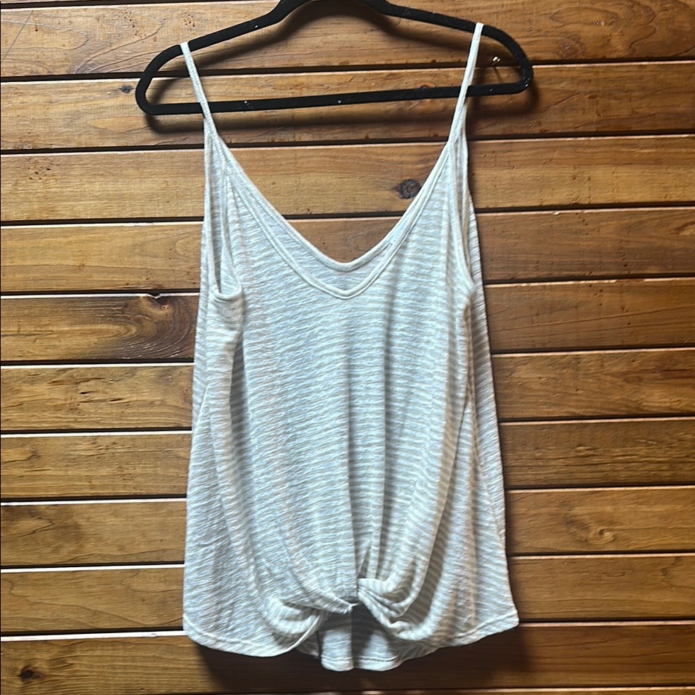 Wasabi + Mint - Cream and Khaki Camisole with Tie Front